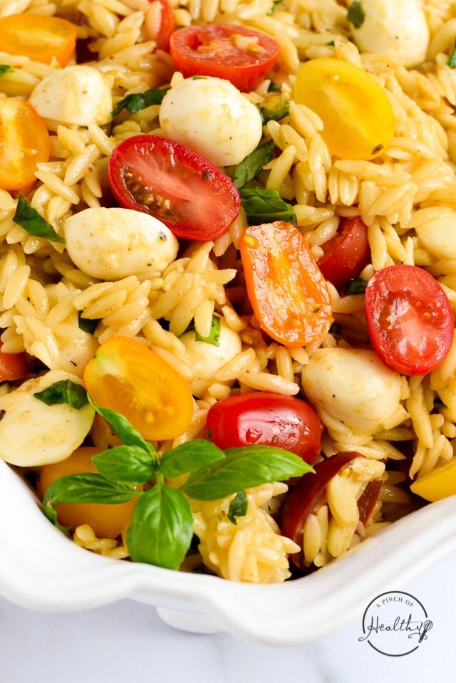 Caprese Orzo Salad A Pinch Of Healthy