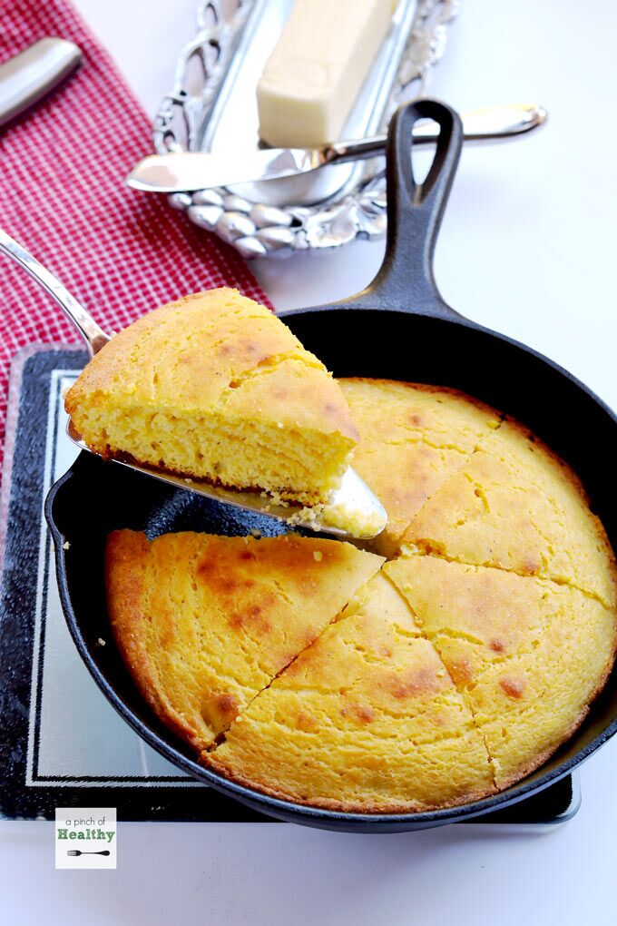 Southern Skillet Cornbread - A Pinch of Healthy