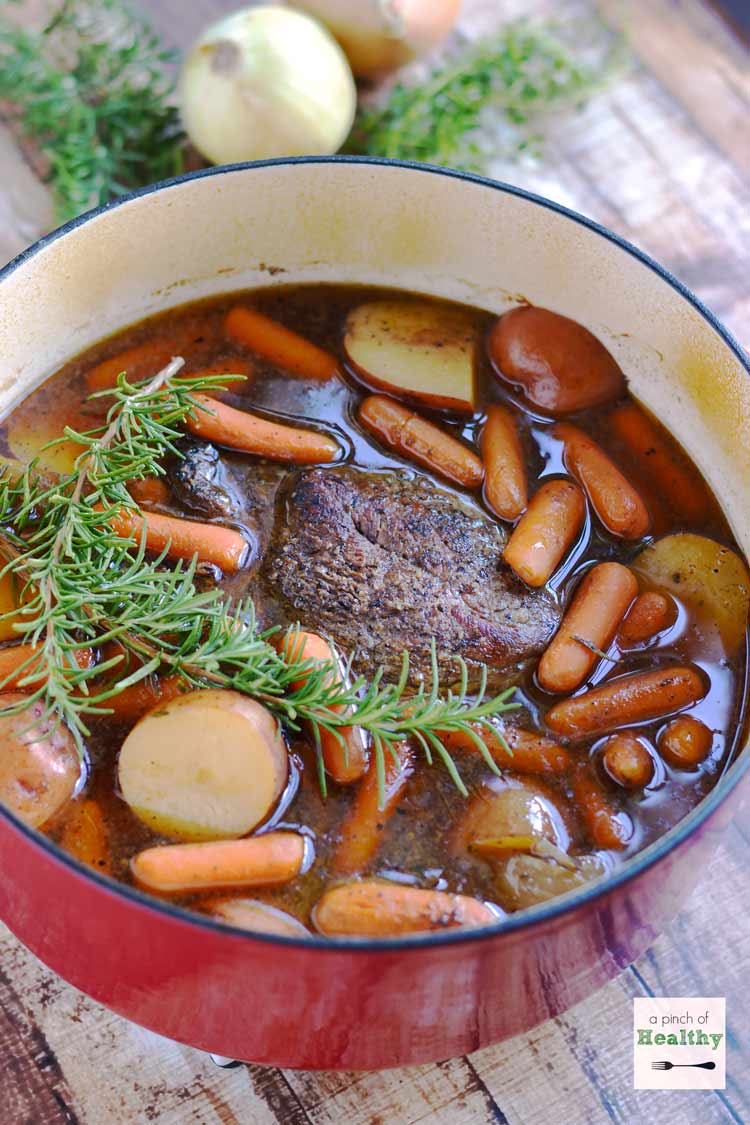 The Best Dutch Oven Pot Roast (Slow Cooker Option!) - All the Healthy Things