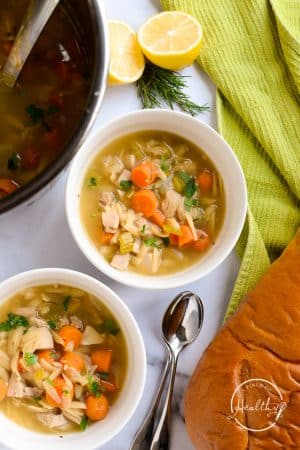 Easy Lemon Chicken Orzo Soup Recipe - A Pinch of Healthy