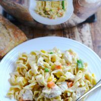 One Pot Creamy Chicken Noodle Skillet - A Pinch of Healthy