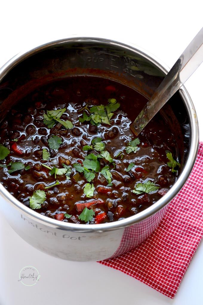 Instant Pot black bean soup vegan