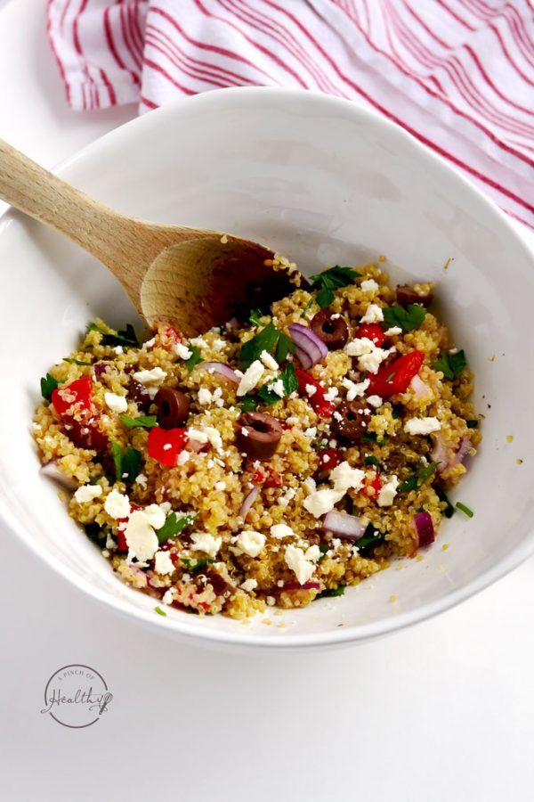 Greek Quinoa Salad (with Bob's Red Mill) - A Pinch of Healthy