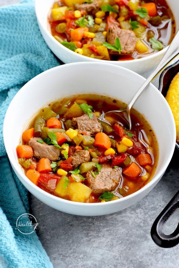 Instant Pot Vegetable Beef Soup - A Pinch of Healthy