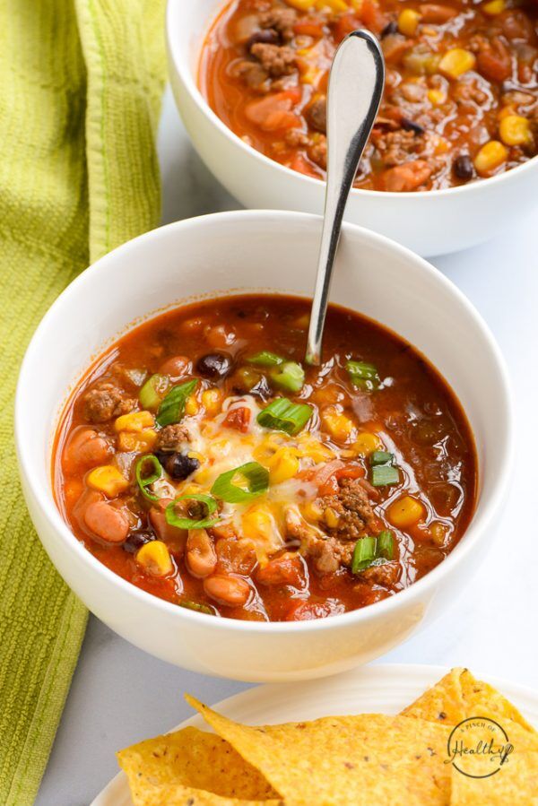 Taco Soup (Instant Pot, Slow Cooker or Stovetop) - A Pinch of Healthy