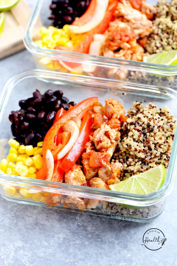 Chicken Avocado Rice Meal Prep Bowls - Smile Sandwich