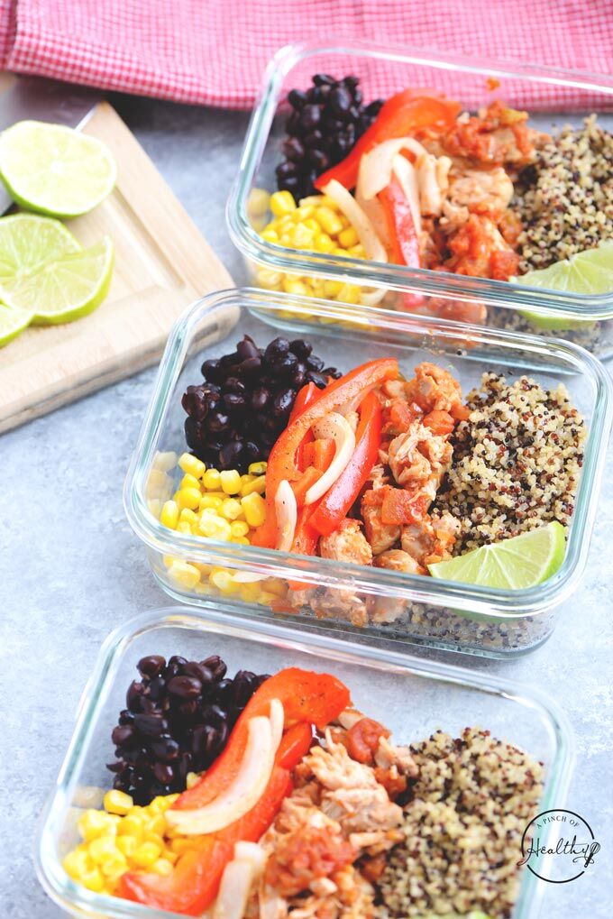 Meal-Prep Vegetarian Quinoa Burrito Bowls - Simply Quinoa