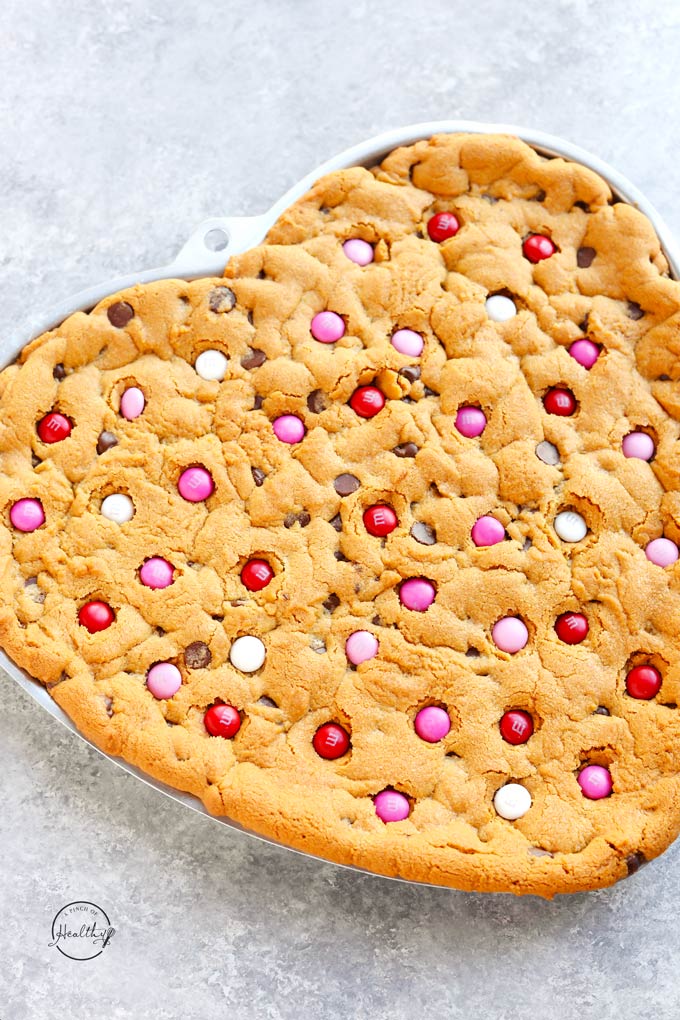 Easy Giant Heart Shaped Chocolate Chip Cookie for Valentine's Day