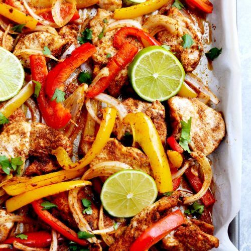 Easy Chicken Fajitas (Sheet Pan Recipe) - A Pinch of Healthy