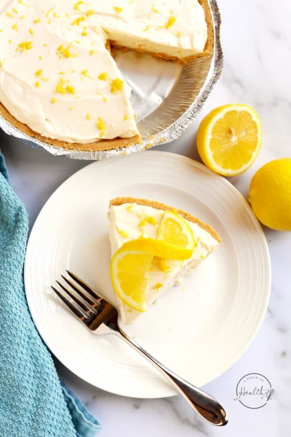 No Bake Lemon Cheesecake (easy, 4 ingredients) - A Pinch of Healthy