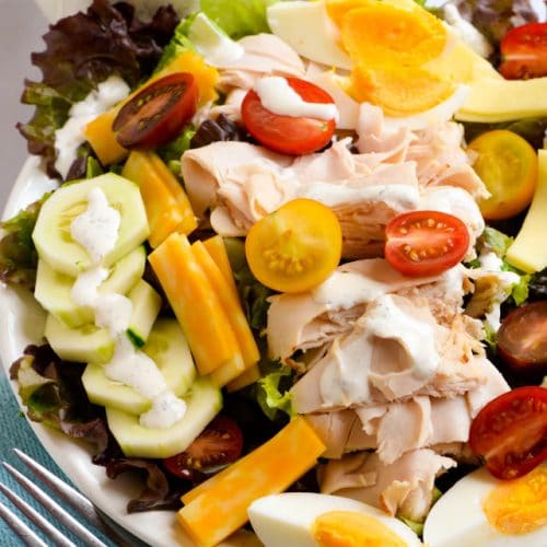 Chef Salad (with homemade ranch dressing) - A Pinch of Healthy