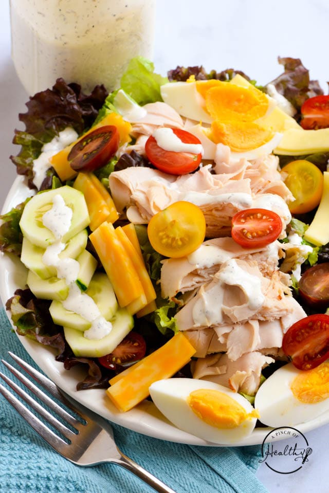 Chef Salad (with homemade ranch dressing) A Pinch of Healthy
