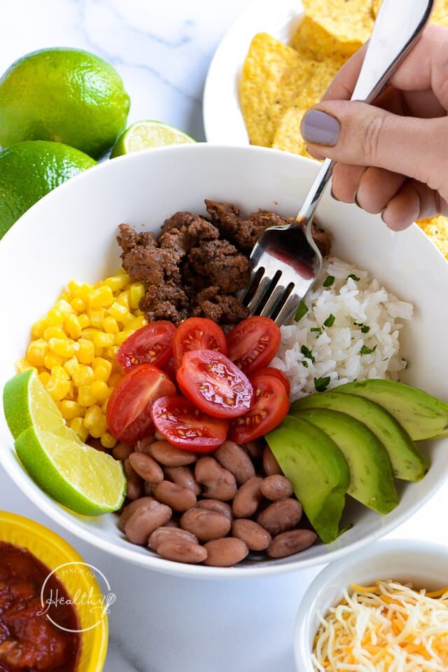 Taco Bowl Recipe - easy and budget friendly taco rice bowl