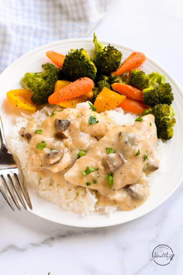 Mushroom Chicken (with homemade cream of mushroom) - A Pinch of Healthy