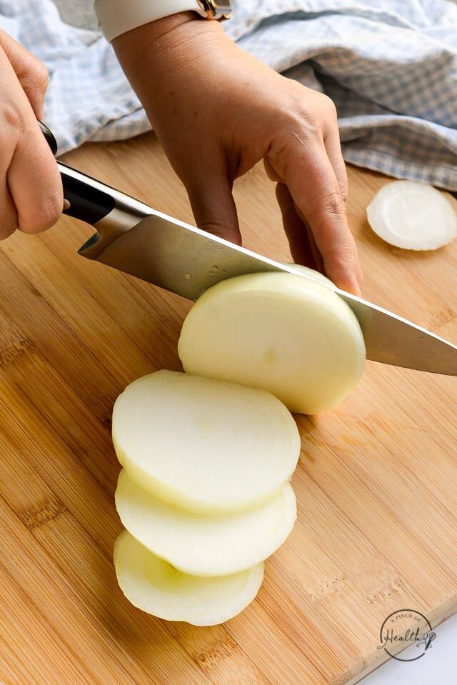 How to cut an onion (4 ways: rings, strips, diced and slices) - A Pinch of  Healthy