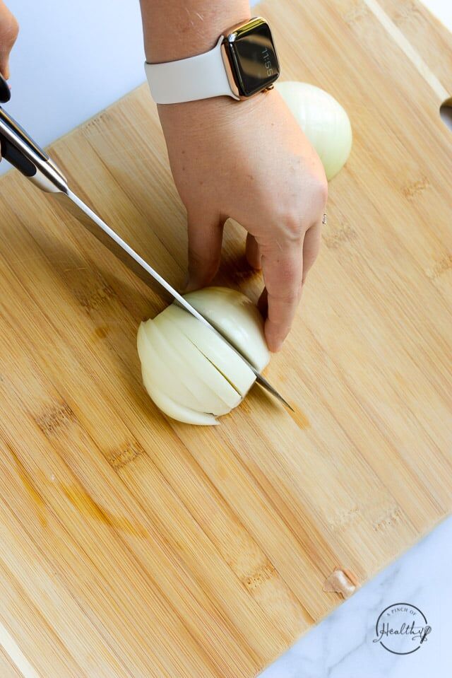 How to cut an onion (4 ways: rings, strips, diced and slices) - A Pinch of  Healthy