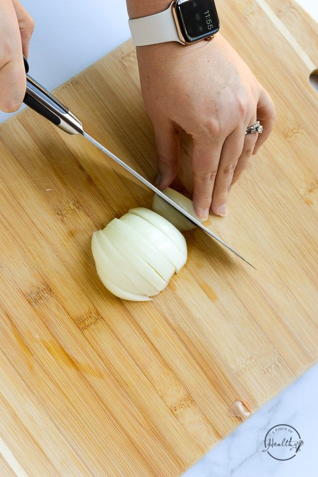 How to cut an onion (4 ways: rings, strips, diced and slices) - A Pinch of  Healthy