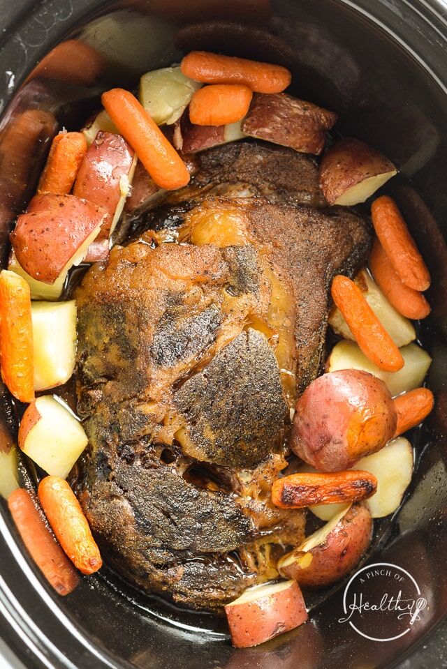 Enjoy roast & carrots w/ this 7-Qt. Crock-Pot slow cooker at just