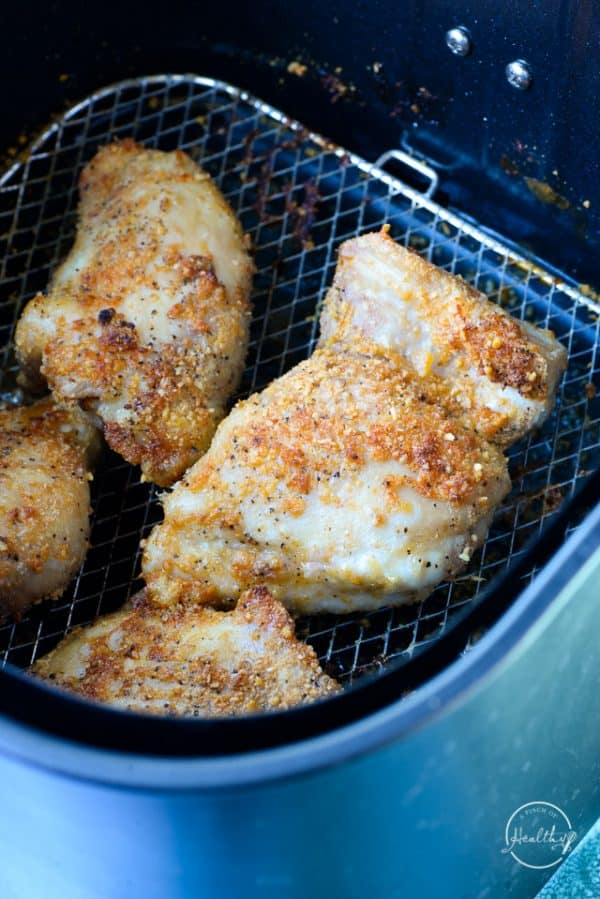 Air Fryer Chicken Thighs (parmesan Crusted) - A Pinch Of Healthy