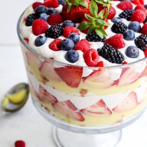 Berry Trifle (easy, light, summery dessert) - A Pinch of Healthy