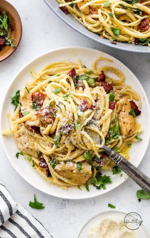 The Ultimate Chicken Carbonara Recipe - A Pinch of Healthy