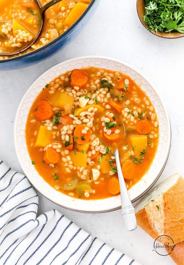 Vegetable Barley Soup - Choosing Chia