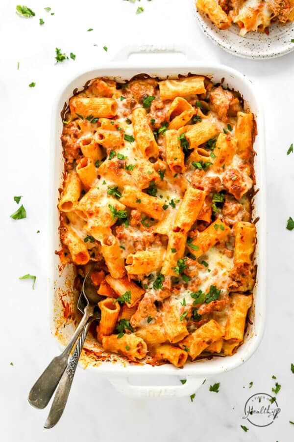 Baked Rigatoni - A Pinch of Healthy