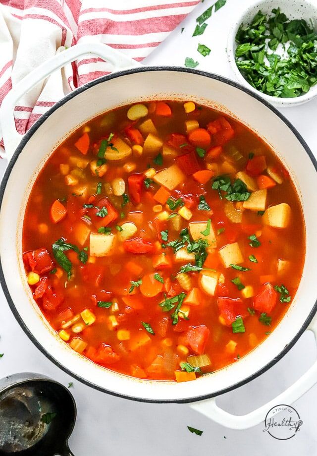 Homemade Vegetable Soup (stovetop) - A Pinch of Healthy