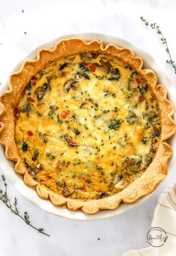 The Best Vegetarian Quiche (easy, delicious breakfast) A Pinch of Healthy