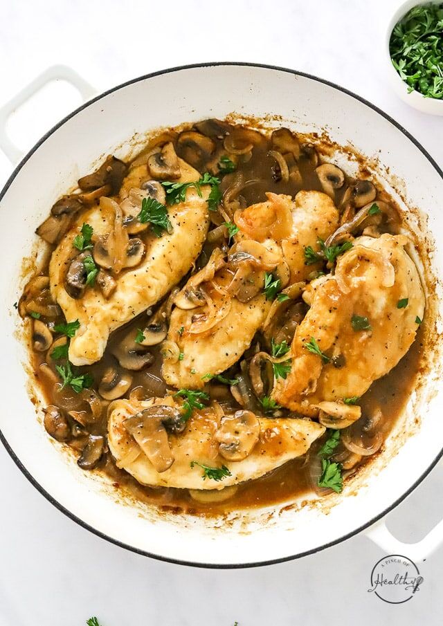 Lightened-Up Chicken Marsala - Sweet Savory and Steph