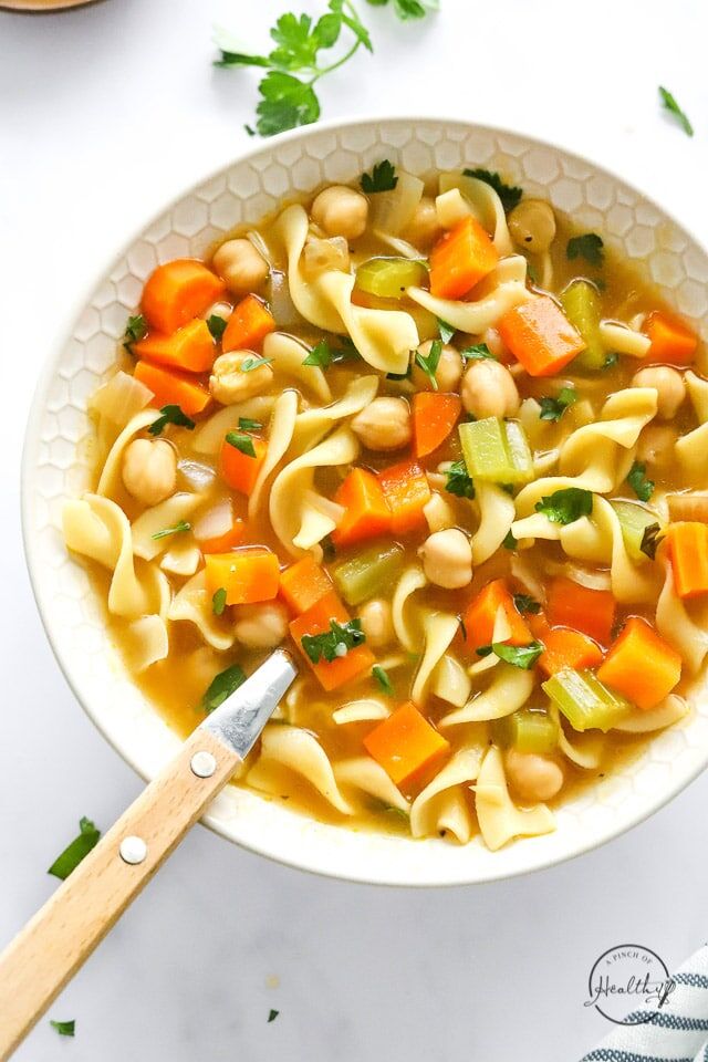 Vegan Chickpea Noodle Soup Recipe