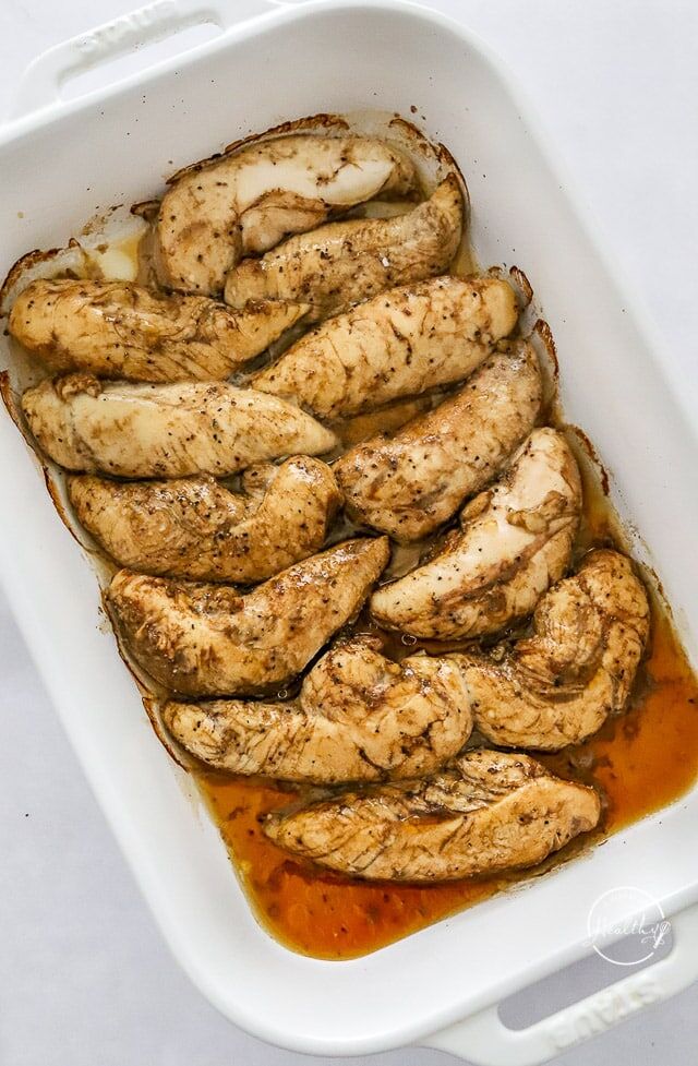 Baked Chicken Tenderloin Recipe A Pinch Of Healthy   Baked Chicken Tenderloins In Baking Dish 2 